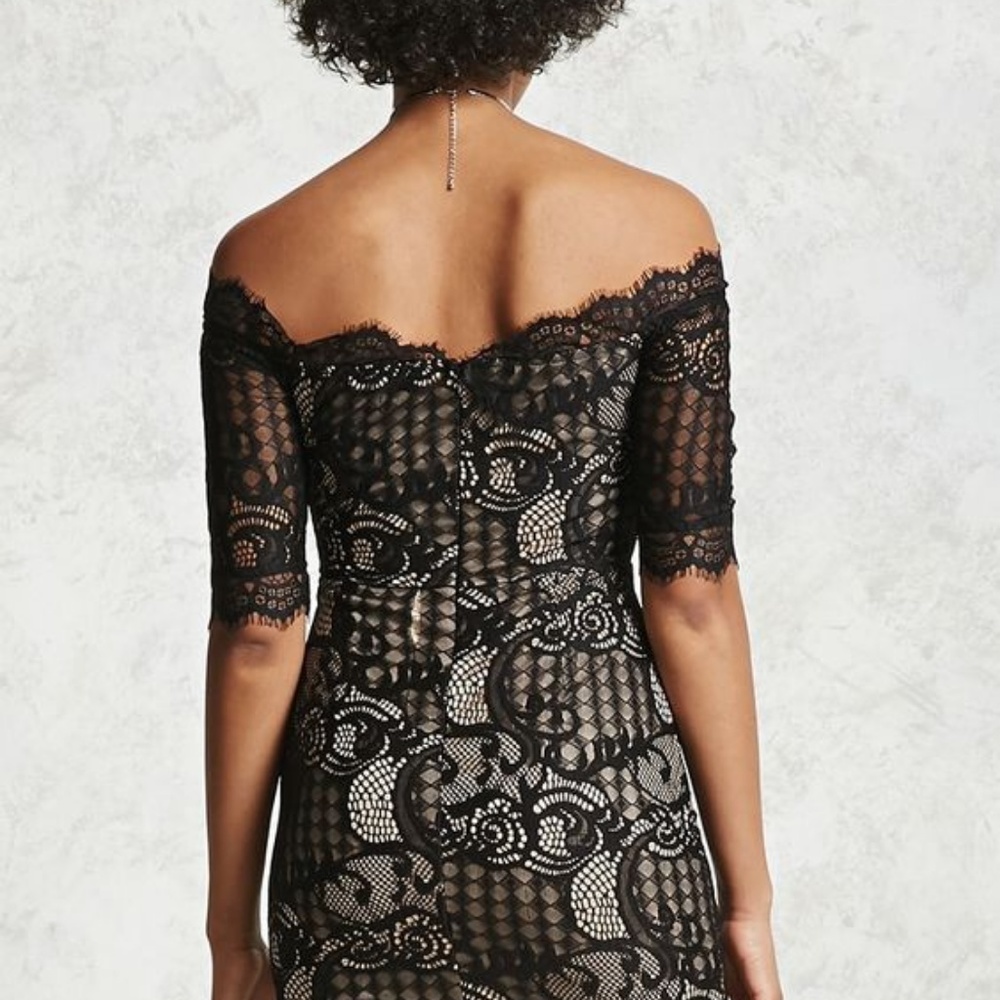 NWOT Black and Nude Lace Dress - Picture 2 of 2